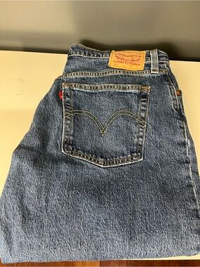 Levi's Women’s Button Fly 501  Classic Blue Denim Straight Leg